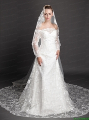 Perfect Lace Appliques Edge Organza Wedding Veil