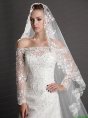Perfect Lace Appliques Tulle Graceful Wedding Veil