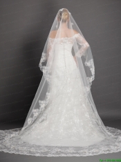 Perfect Lace Appliques Tulle Graceful Wedding Veil