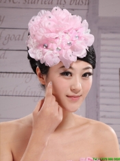 Pink Chiffon Beading Bud Silk Fascinators For Wedding