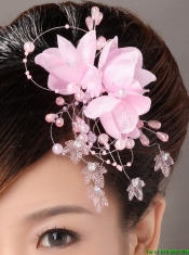 Pink Organza Imitation Pearls Special Occasion Fascinators