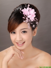 Pink Organza Imitation Pearls Special Occasion Fascinators
