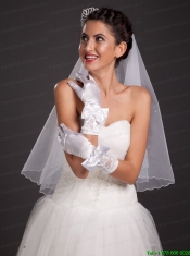 Pretty Bowknot Fingertips Satin Wrist Length Bridal Gloves