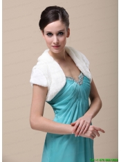 Pretty Faux Fur Special Occasion / Wedding Jacket With Short Sleeves On Sale