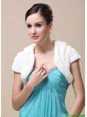 Pretty Faux Fur Special Occasion / Wedding Jacket With Short Sleeves On Sale