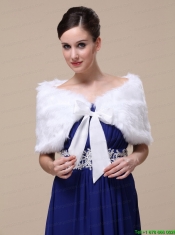 Rabbit Fur Special Occasion / Wedding Shawl  In Ivory With Off The Shoulder