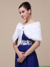 Rabbit Fur Special Occasion / Wedding Shawl  In Ivory With Off The Shoulder