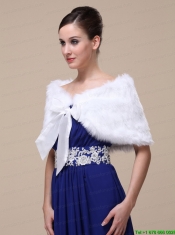 Rabbit Fur Special Occasion / Wedding Shawl  In Ivory With Off The Shoulder