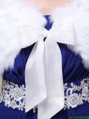 Rabbit Fur Special Occasion / Wedding Shawl  In Ivory With Off The Shoulder