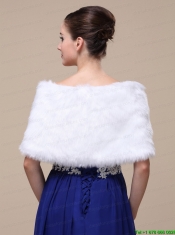 Rabbit Fur Special Occasion / Wedding Shawl  In Ivory With Off The Shoulder