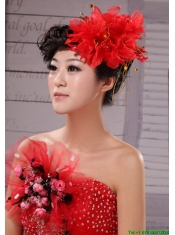 Red Best Sale Hat Flower Wedding Headpieces
