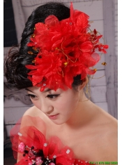 Red Best Sale Hat Flower Wedding Headpieces
