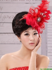 Red Feather Flower Special Occasion Fascinators