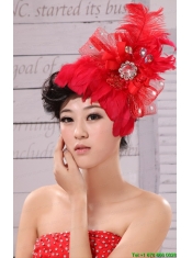 Red Feather Flower Special Occasion Fascinators