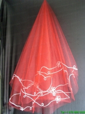 Red Tulle Wedding Veil