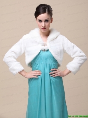 Romantic Fox Fringed Fur Special Jacket  In Ivory With High-neck