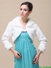 Romantic Fox Fringed Fur Special Jacket  In Ivory With High-neck