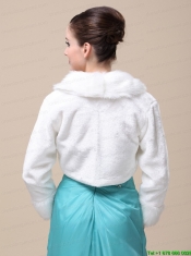 Romantic Fox Fringed Fur Special Jacket  In Ivory With High-neck