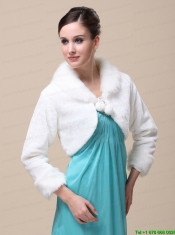 Romantic Fox Fringed Fur Special Jacket  In Ivory With High-neck