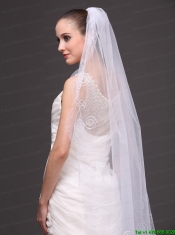 Romantic One-tier Cathedral Wedding Veil With Embroidery Edge