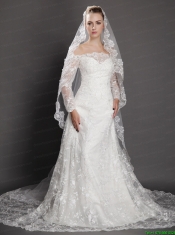 Royal Lace Appliques Tulle Bridal Veil