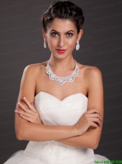 Shimmering Ladies Imitation Pearl Necklace and Earrings Jewelry Set