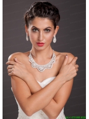 Shimmering Ladies Imitation Pearl Necklace and Earrings Jewelry Set