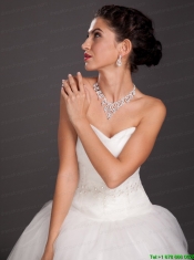 Shimmering Ladies Imitation Pearl Necklace and Earrings Jewelry Set