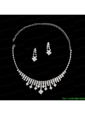 Shimmering Rhinestone Bridal Necklace and Earrings Jewelry Set