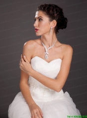 Shining Alloy Crystal Jewelry Set Including Necklace And Earrings