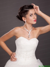 Shining Alloy Crystal Jewelry Set Including Necklace And Earrings