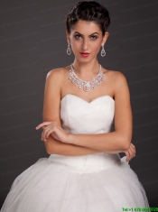 Shining Crystal Alloy Plated Wedding Jewelry Set Including Necklace And Earrings