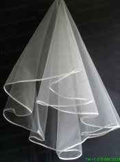 Simple Ribbon Edge Tulle Wedding Veil