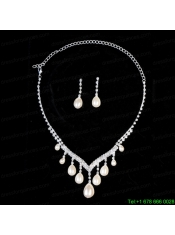 Splendid Big Drop Pearl Ladies Necklace And Earrings Jewelry Set