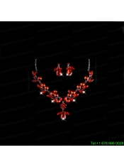 Stunning Crystals Alloy Plated Wedding Jewelry Set Including Necklace And Earrings