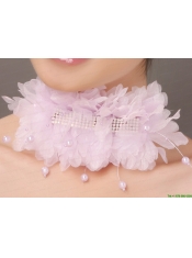 Stylish Organza Pink Imitation Pearls Special Occasion Fascinators