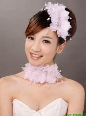 Stylish Organza Pink Imitation Pearls Special Occasion Fascinators