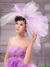 Sweet Lavender and White Corolla Large Hat Headpieces