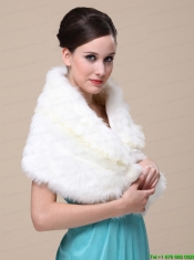 Top Selling Faux Fur Wedding Shawl With Lace V-neck