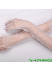 Transparent Voile Fingertips Opera Length Bridal Gloves