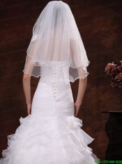 Tulle Ribbon Edge Bridal Veil For Wedding