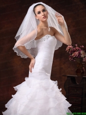 Tulle Ribbon Edge Bridal Veil For Wedding