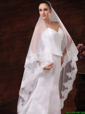Tulle With Lace Applique Edge Graceful Wedding Veil
