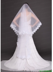 Two-tier Tulle With Lace Appliques Bridal Veil