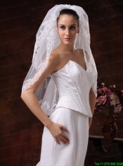 Two-tier With Embroidery Tulle Graceful Wedding Veil Two-tier With Embroidery Tulle Graceful Wedding Veil