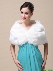 Unique Rabbit Fur Special Occasion / Wedding Shawl  In Ivory With V-neck