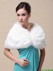 Unique Rabbit Fur Special Occasion / Wedding Shawl  In Ivory With V-neck