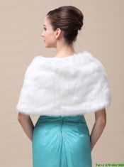Unique Rabbit Fur Special Occasion / Wedding Shawl  In Ivory With V-neck