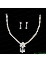 Vintage Style Pearl With Alloy Plated Necklace And Earring Set