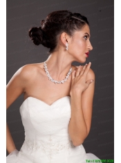 Vintage Style Pearl With Rhinestones Necklace And Earring Set